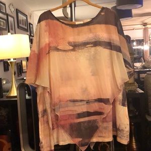 Avenue chiffon overlay top